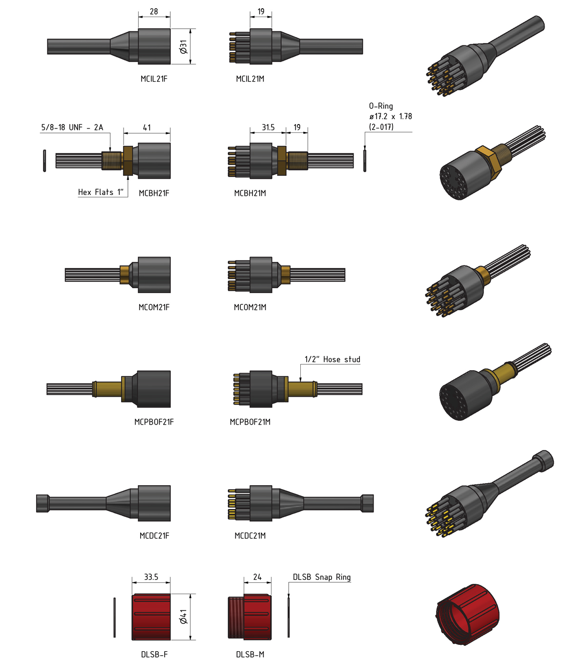 SubConn Micro Circular - 21 Contacts